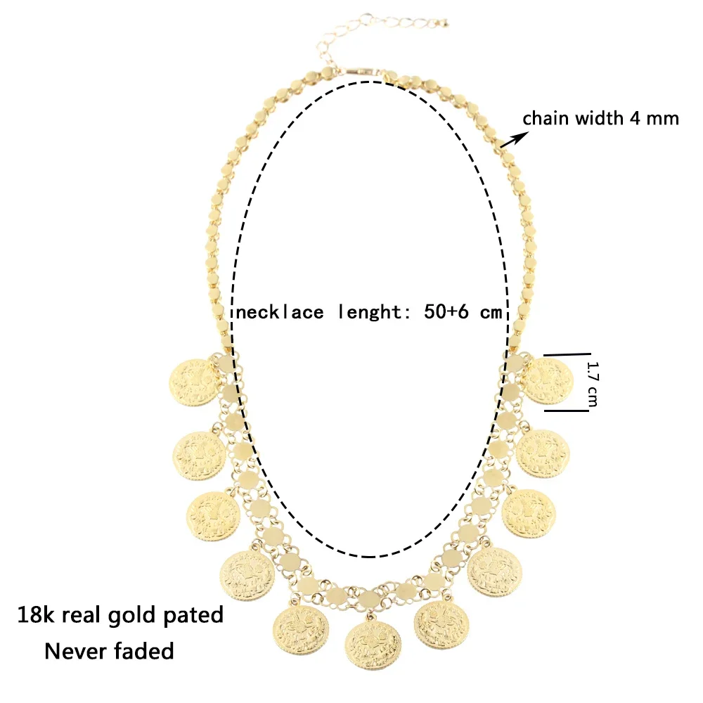 Immagine 5: Collana con ciondolo rotondo con moneta d'oro di lusso per le donne ragazze Party Cuban Shiny mesh Chains Choker Jewelry Wholesale