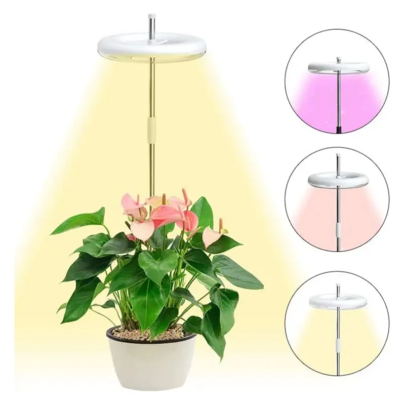 

Grow Lights For Indoor Plants, Full Spectrum LED Plant Grow Light, Height Adjustable Grow Lamp 3 Colors Halo