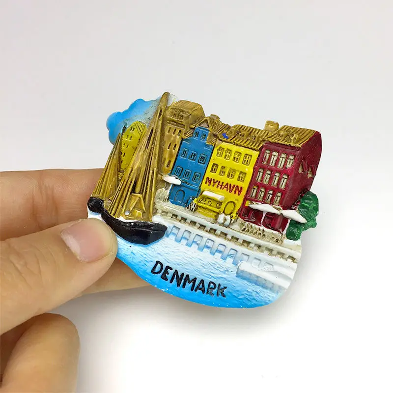 Imán de nevera de resina 3D Dinamarca Nylı, Imanes bonitos, Imanes de nevera, Imanes para Refrigerador, artículo de decoración del hogar, decoración de la habitación