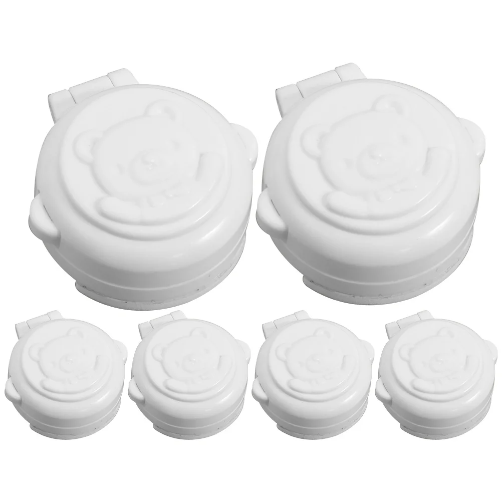 

6pcs Button Safety Lock for Washing Machine Child Proof Stove Guard Gas Knob Covers Plastic Oven Burns Protection Switch Design
