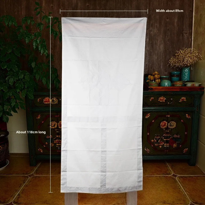 Tibetan Buddhist Door Curtain Handmade Cotton Fabric with Auspicious Knot Embroidery Hanging Decor - view 5