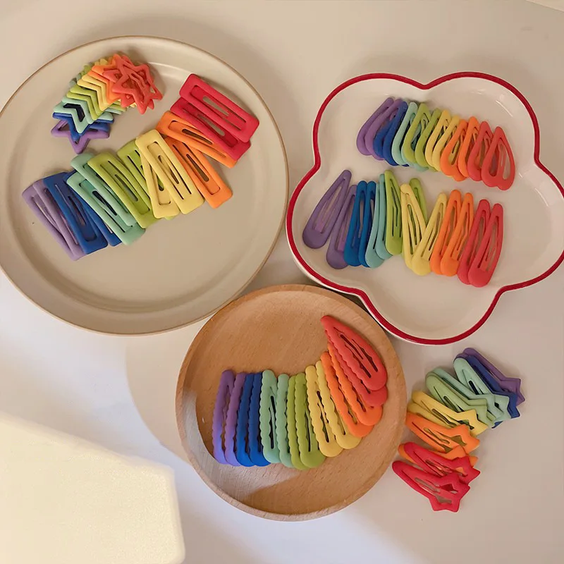 

Children's Rainbow Candy Color Frosted Hair Clip Broken Forehead BB Clips Small Colored BB Hair Clips Hair Styling Tools