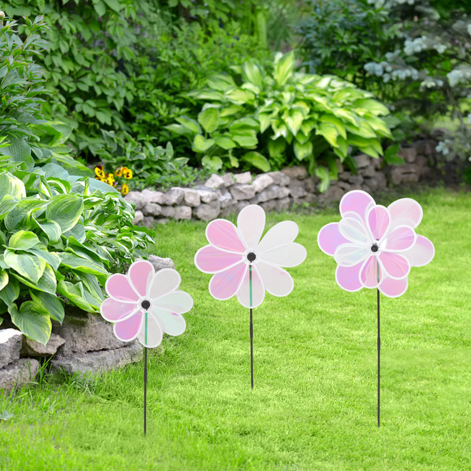

3pcs 30cm 38cm Colorful Pinwheels Sturdy Plastic Windmill Decorations for Yard Garden Balcony Park Scene Props