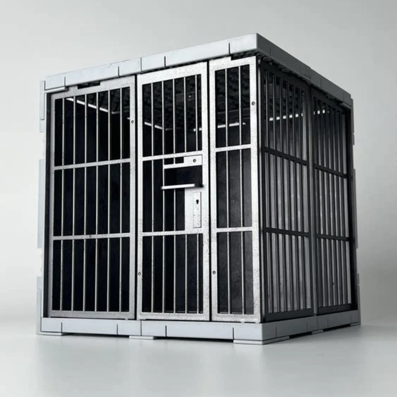 Miniature Model Building Kits Plastic Assemble Scene Model Prison Warehouse Diorama Display Case Models with Light Boys Gift