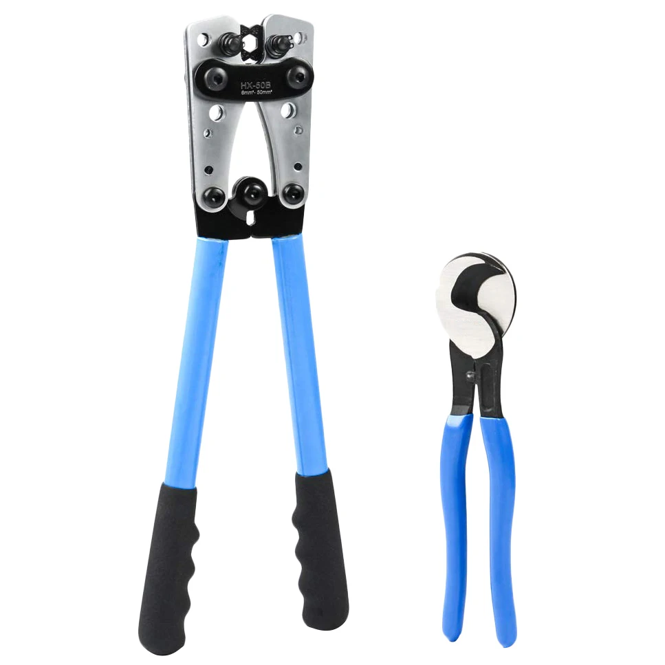 

Battery Cable Lug Crimping Tools Hand Electrician Pliers For Crimping Wire Cable From Awg 8-1/0 With Cable Cutters Thickened