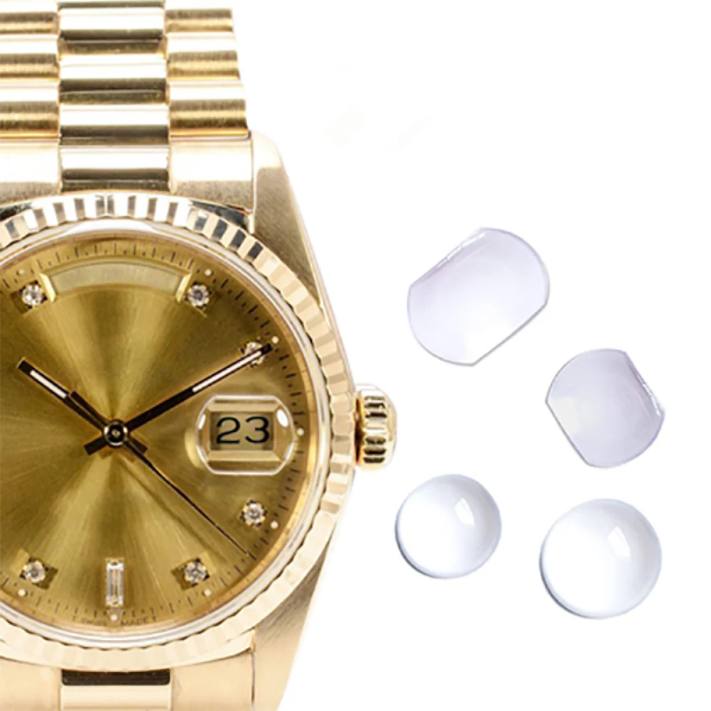 عدسة تقويم مكبرة رائعة من فقاعات الياقوت لنافذة التاريخ ساعة زجاج كريستال 7.0x5.5 مللي متر/5.5x4.5 مللي متر للاختيار