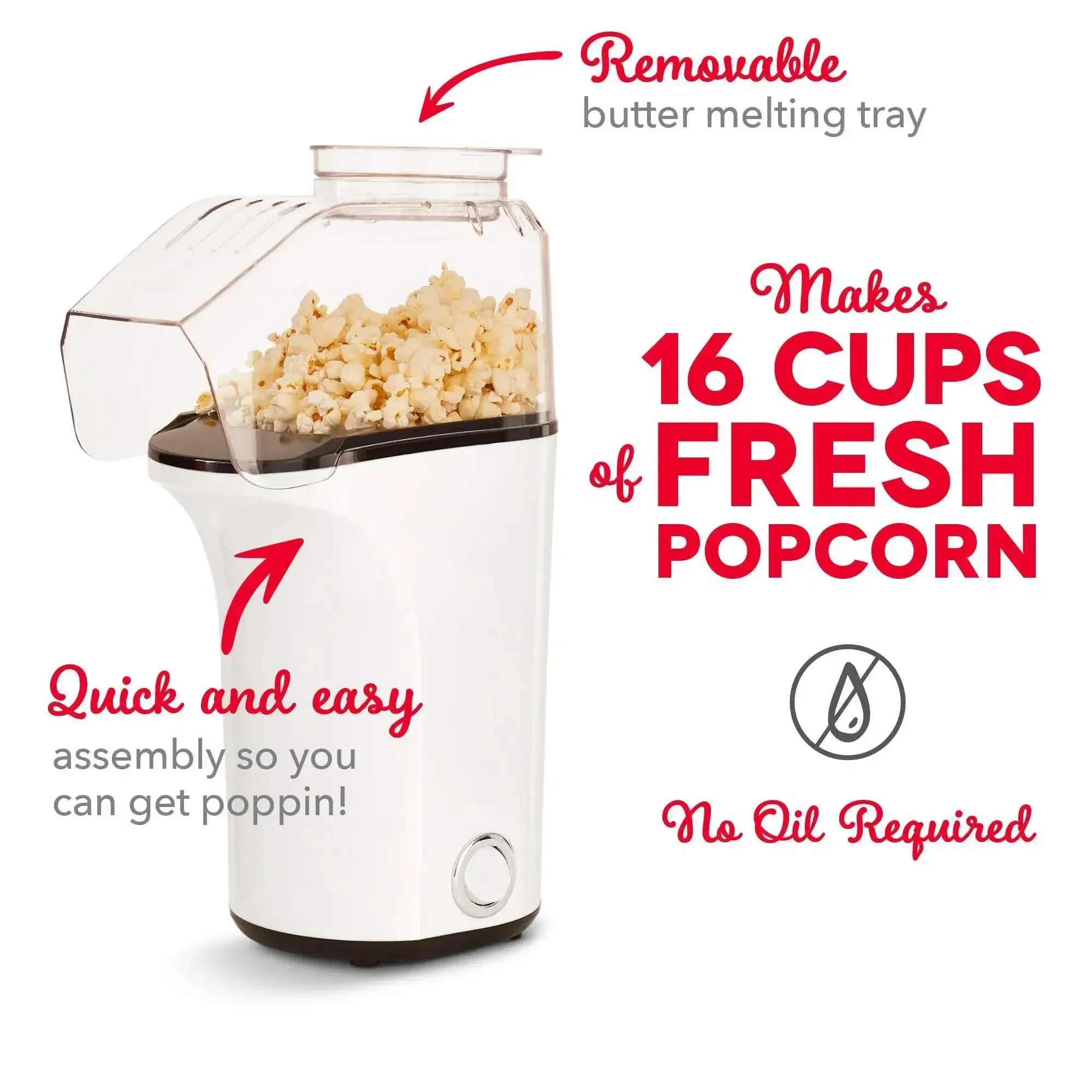 Freeship 6Cups Of Hot And Fresh Popcorn Popcorn Machine Uses Hot Air For Birthday Party And Home Together Portable Popcorn Maker