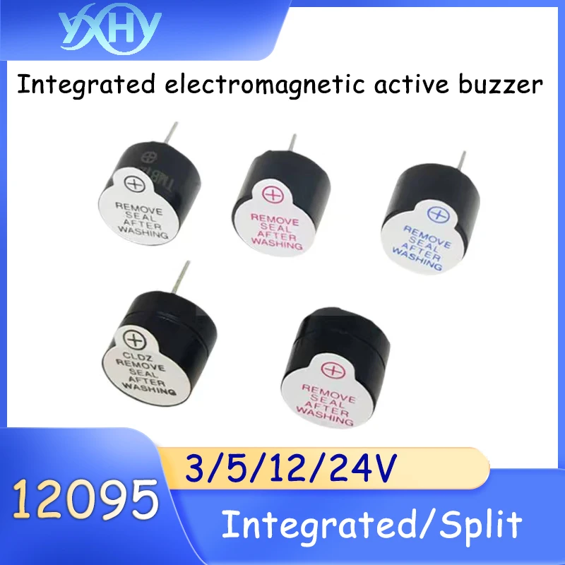 10pcs TMB12A05 Active Buzzer, Small Integrated/Separate, 3/5/12/24V DC, Long Sound, Electromagnetic Type, 12095