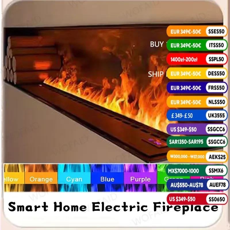 

Steam Fireplace Intelligent Simulation Flame Humidifier Decoration 3D Colorful Flame Living Room Atomization Electric Fireplace