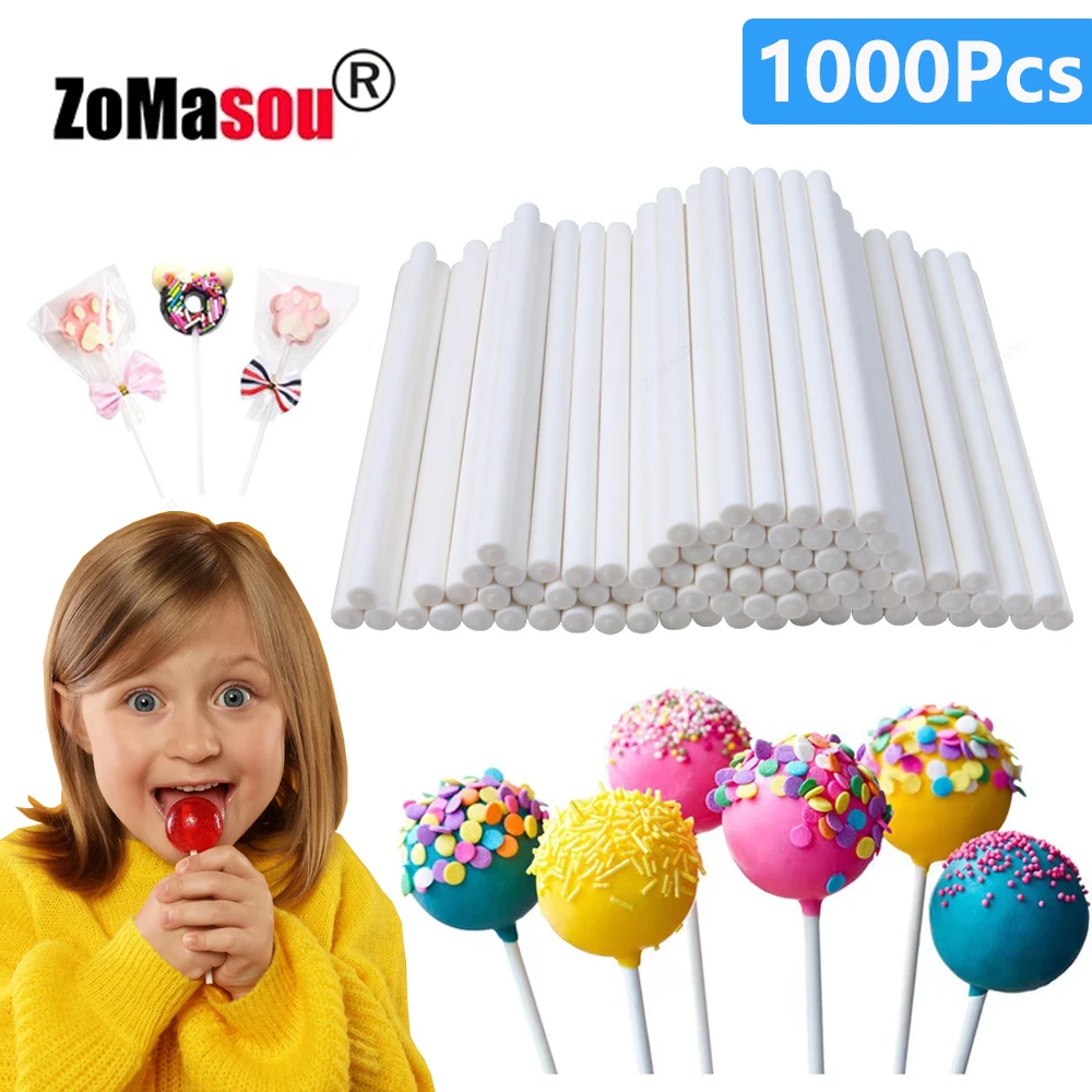 50-1000Pcs Solid Core White Paper Lollipop Sticks For Party Dining Chocolate Sugar Candy Lolly Pop Sucker sticks Cake Pop Sticks