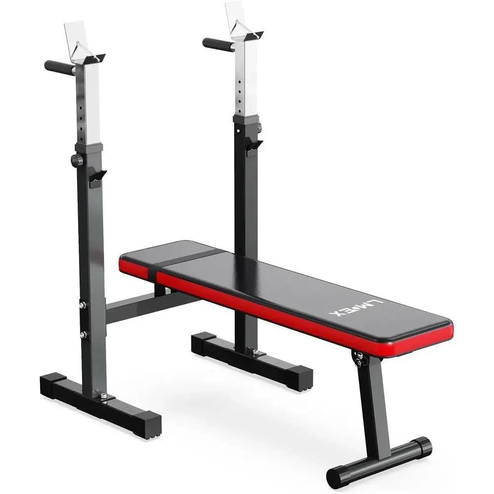 

Versatile Home Gym Bench with Squat Rack, Multi-Function Dip Station, and Full-Body Workout Features