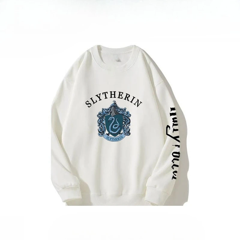 Sudadera con capucha de cuello redondo de Harry Potter para hombre Otoño e Invierno Gryffindor Slytherin Ropa universitaria Chaqueta para parejas