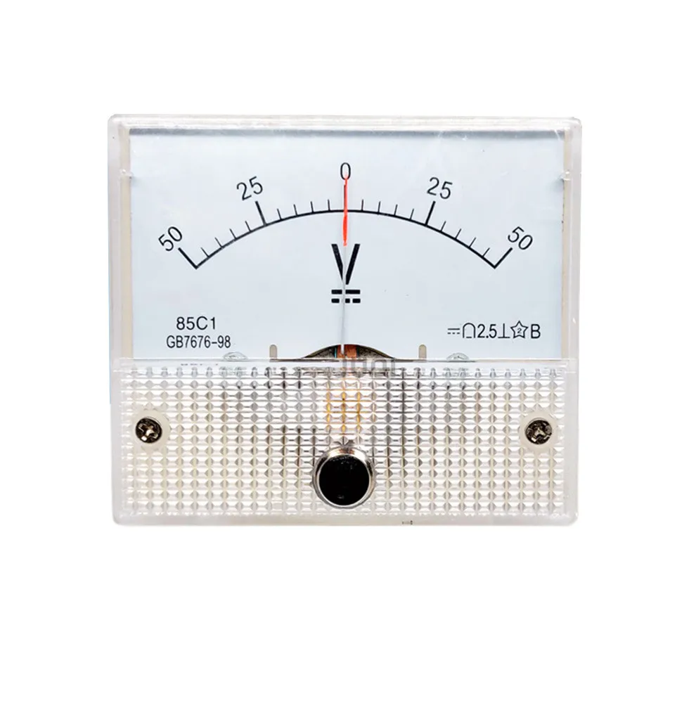 85C1-V Pointer type DC positive and negative voltmeter 5V10V15V20V30V50V100V150V250V Bidirectional Pointer meter