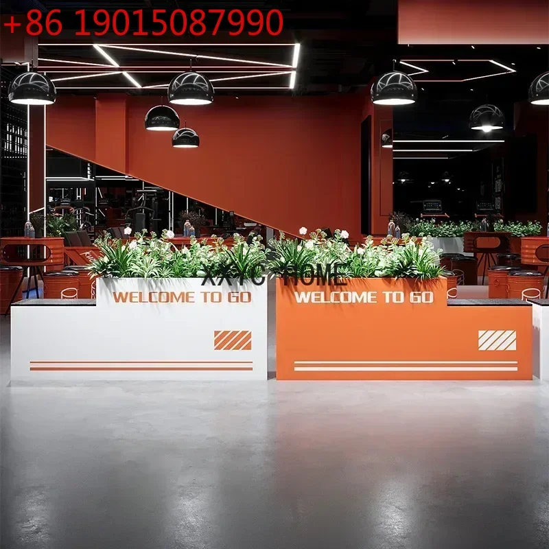 

Прямоугольная уличная клумба-кашпо в индустриальном стиле для коммерческих улиц, с функцией разделительной ограды и подвесной подвесной кровати для растений