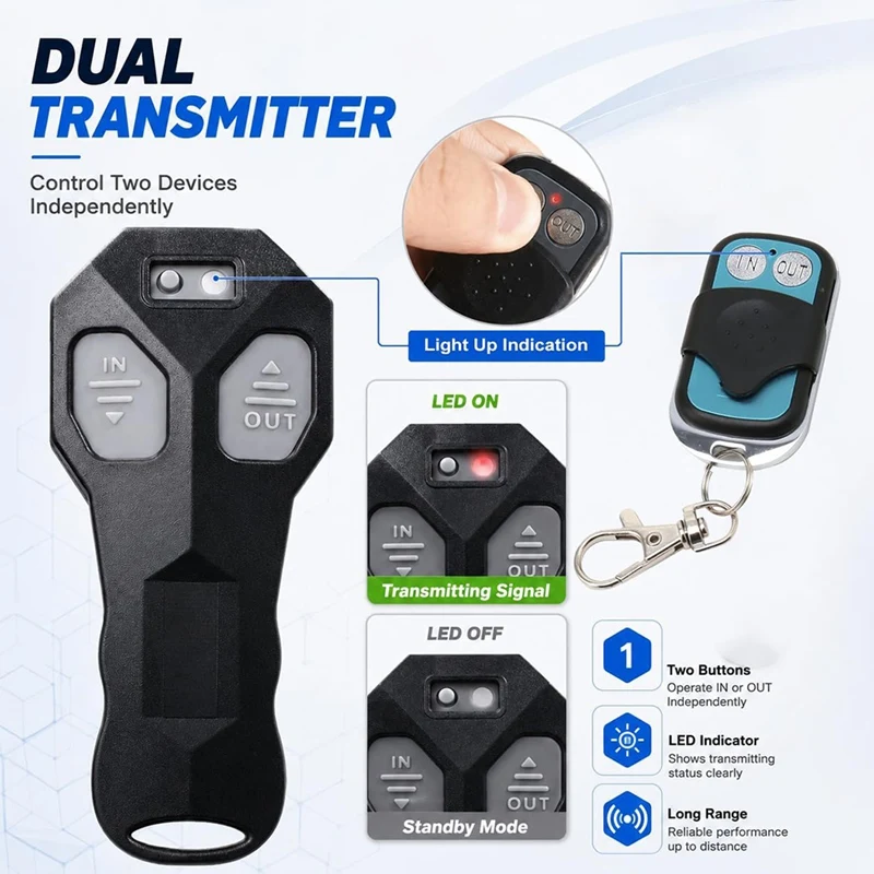 Super Sale 12V Handset Wireless Switch Recovery Winch Remote Control, Universal 5 Wire Controller Wireless Winch Remote Control