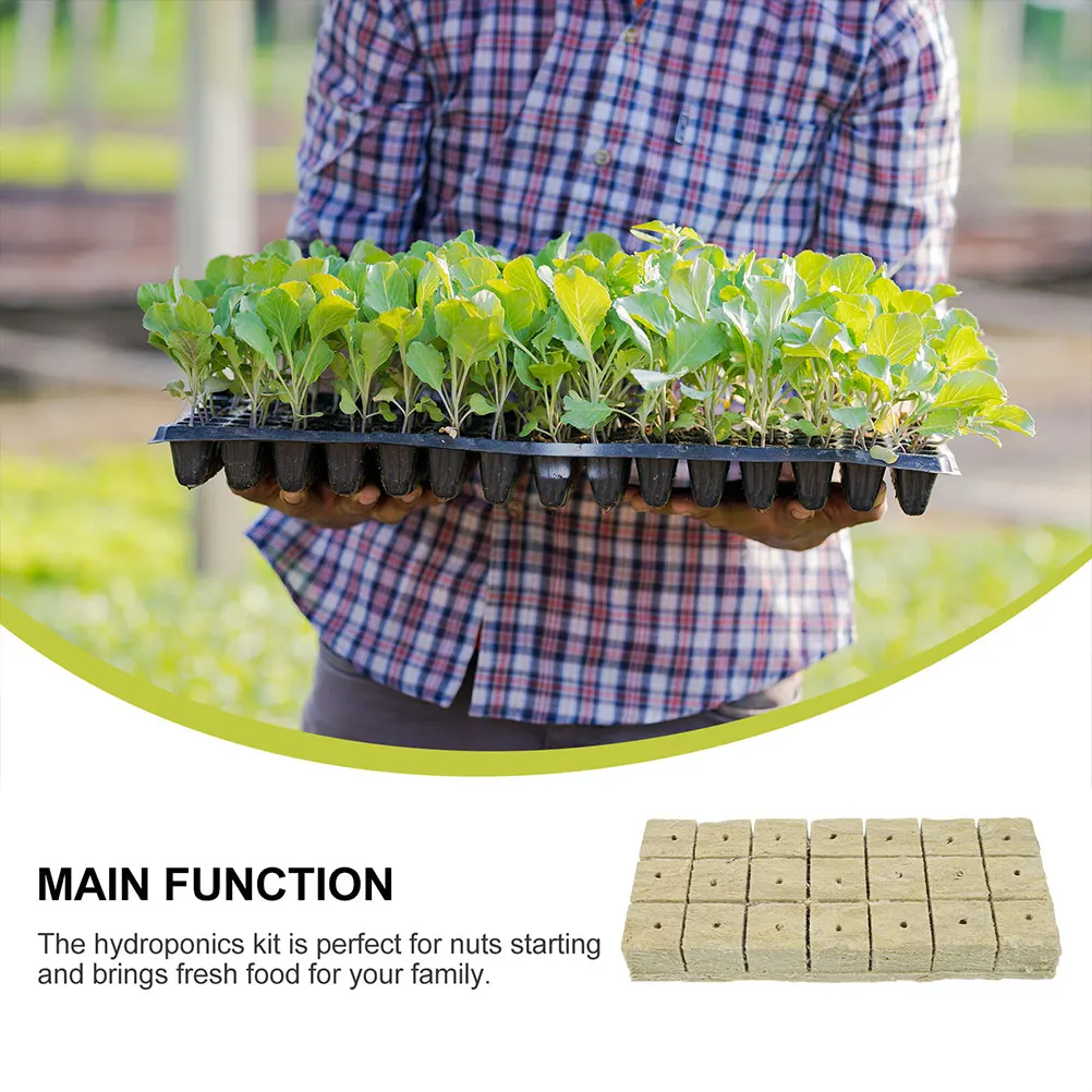 

42pcs Cotton Plugs 40x40x40mm Grow Starter Cubes Soilless Cultivation Nursery Blocks for Planting Supplies Nutrient