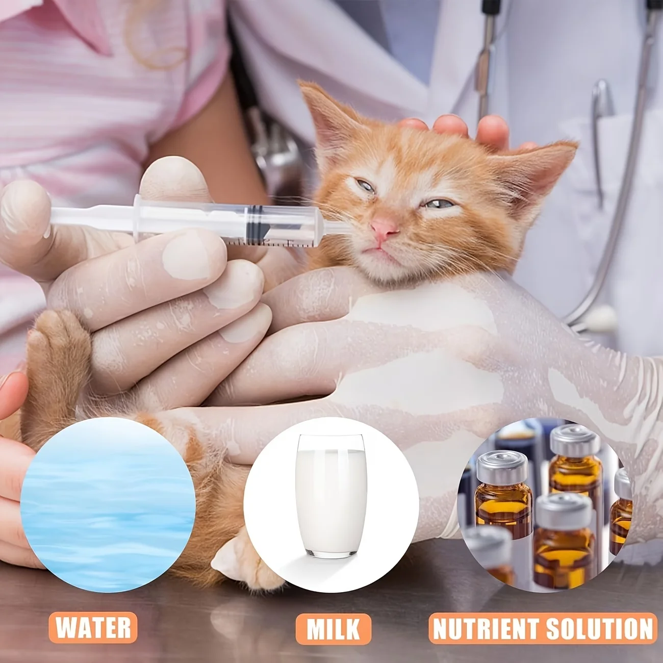 8-piece set of bird manual feeding syringe system, clear scale, durable plastic, manual feeder, parrot, baby bird feeding tool view 2