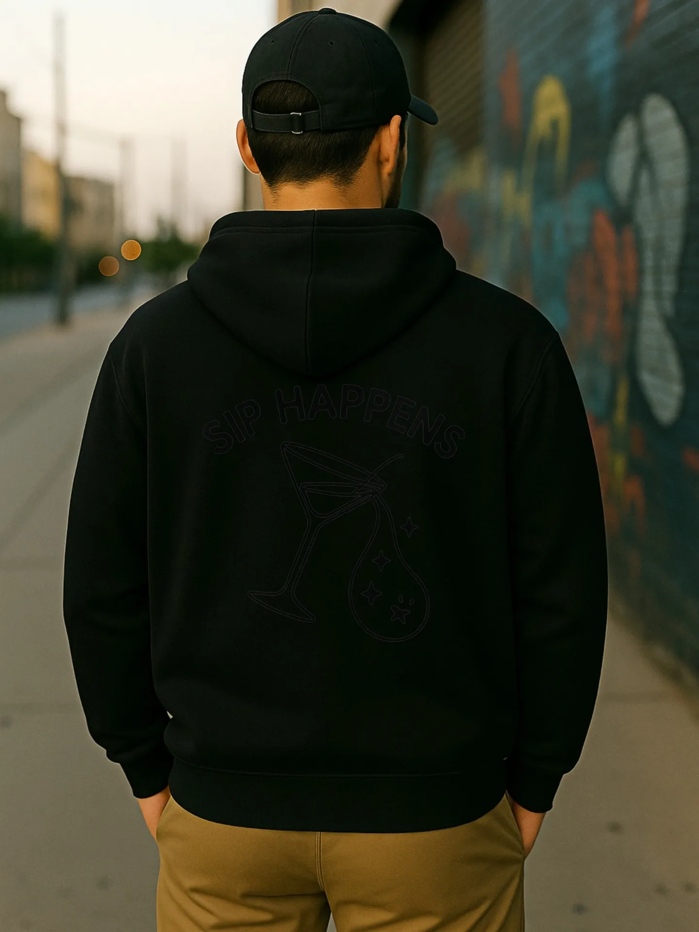 هوديي جرافيك للرجال، طراز كاجوال، مبطن بالصوف، طباعة رشفة، للارتداء اليومي، للشباب #2