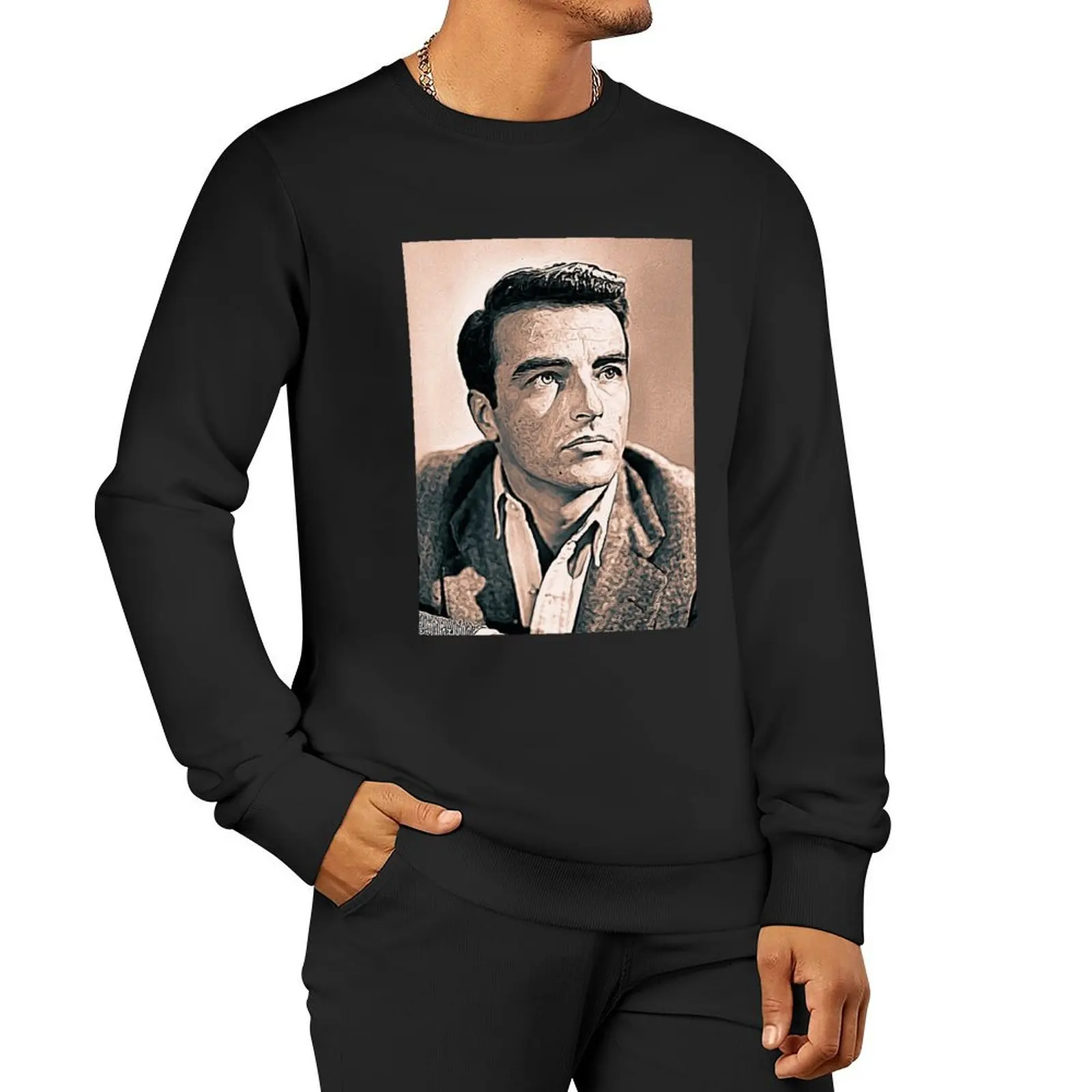 

Montgomery Clift Art - vintage paint - D85 Pullover Hoodie winter clothes men's coat fashion men men's sweatshirt