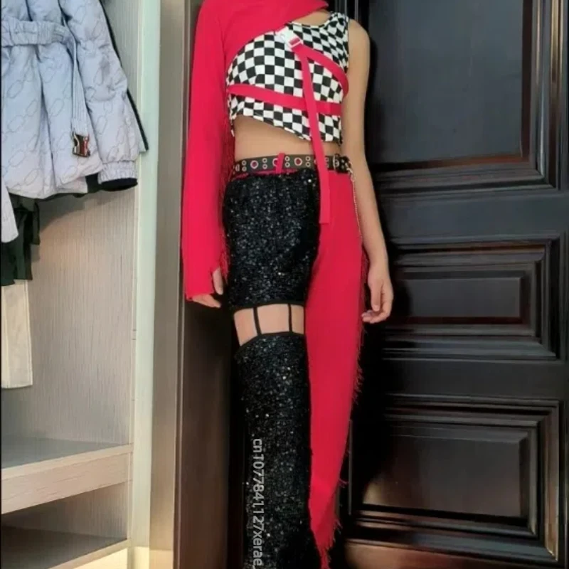 مجموعة رقص الشوارع الرائعة والوسيم للأطفال، ملابس رقص الجاز العصرية للفتيات، مجموعة أداء الهيب هوب للأطفال