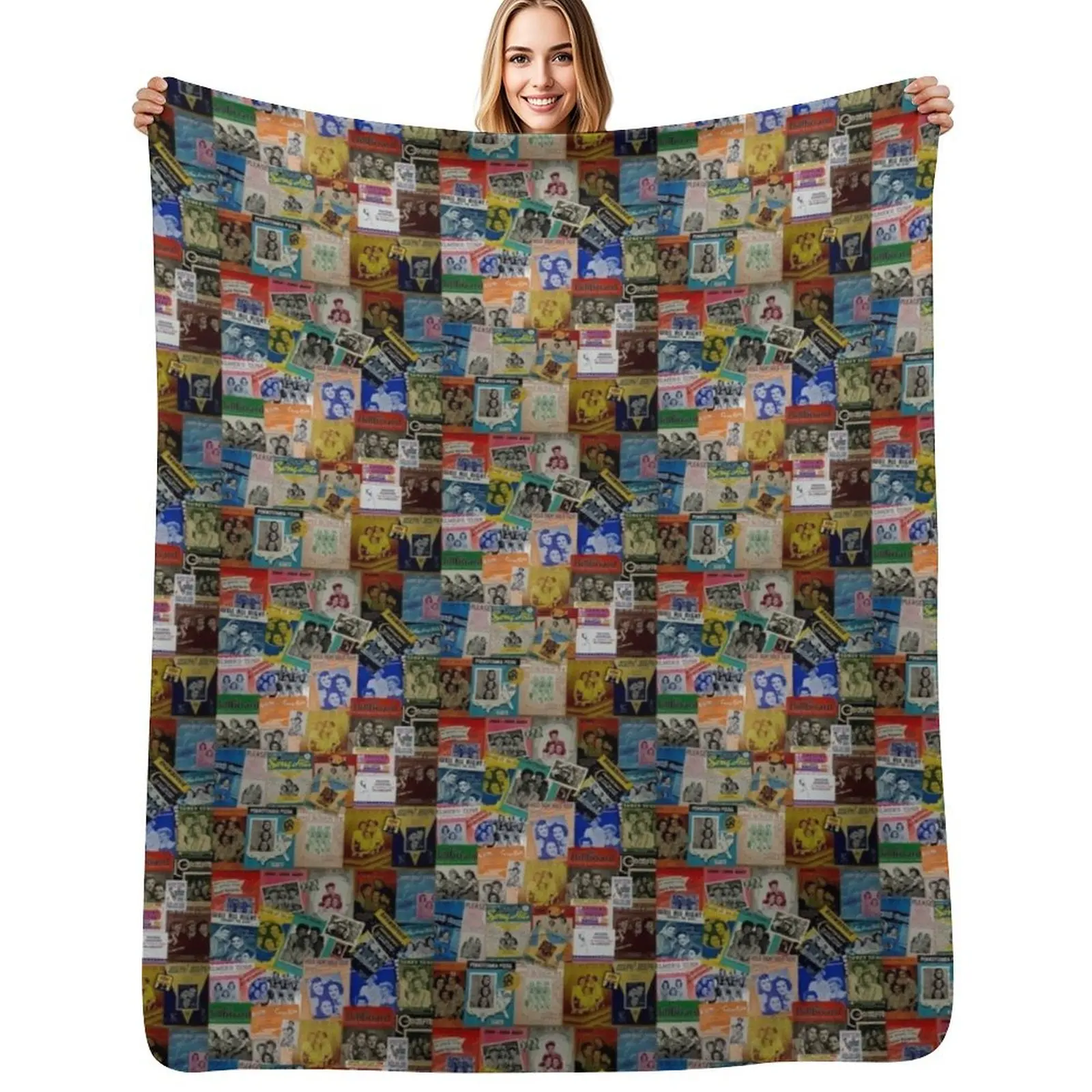 

Andrews Sisters - Memorabilia Mashup #1 Throw Blanket Plush Fuzzy Cozy Blanket for Couch Sofa