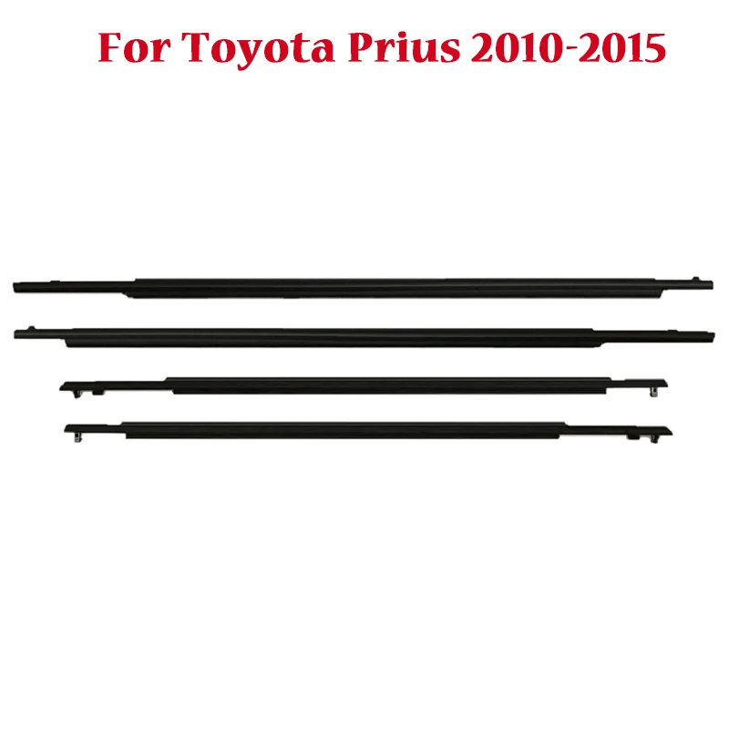 4PCS Black Car Window Moulding Weatherstrip Seal Belt for Toyota Prius 2004-2015