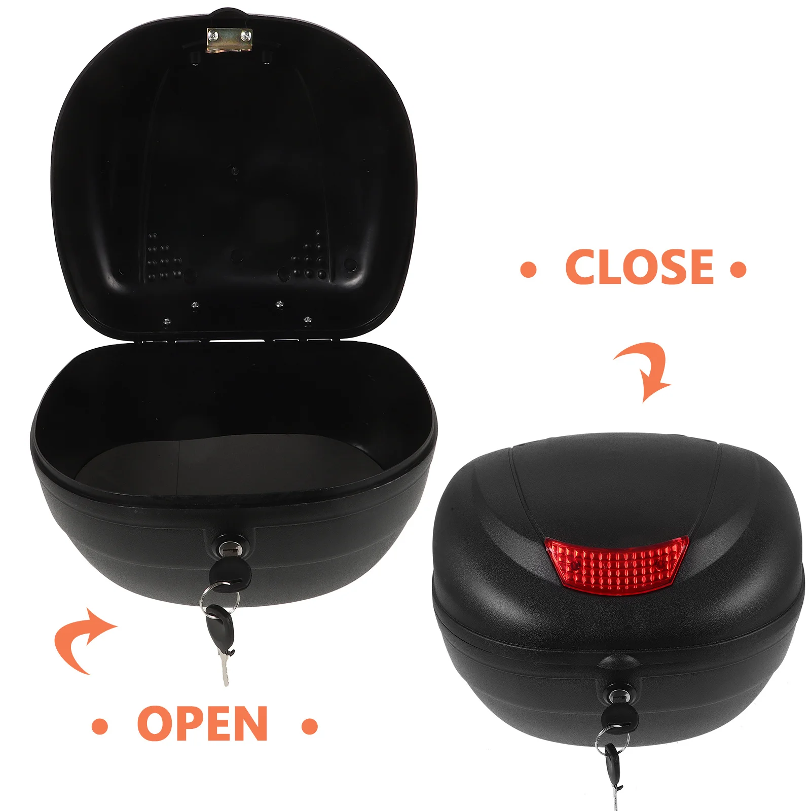 

Motorcycle Top Case Plastic Rainproof Reflective Design Large Capacity Motorcycle Tail Box Electric Bike Storage