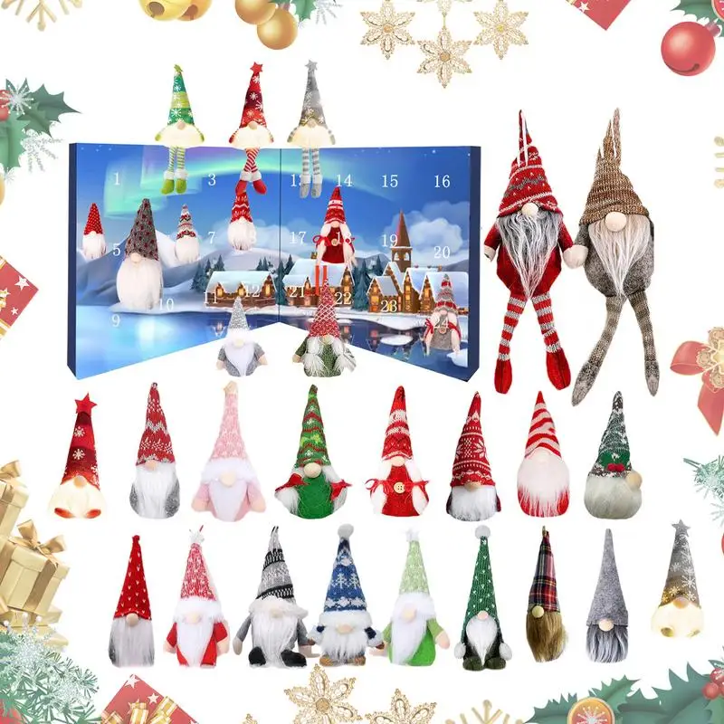 2024 Christmas Gnome Advent Calendar Super Cute Plush Dolls Countdown Calendar Exquisite Lighted Gnomes Ornaments For Home Decor