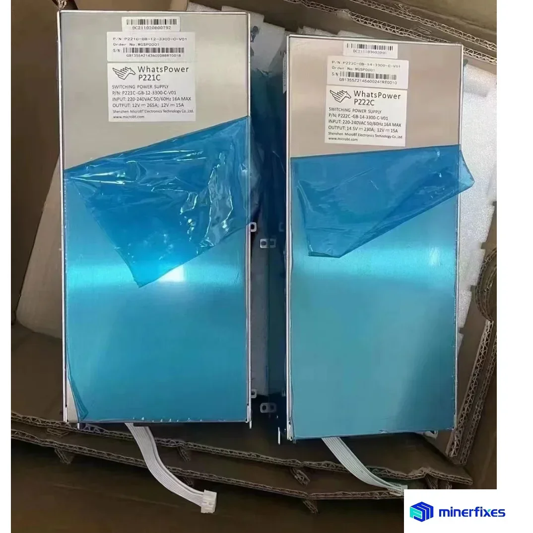 مصدر طاقة Whatminer جديد P221C P221B P222C P222B مصدر طاقة لـ Whatsminer M20 M30 M30S M30S + M30S ++ جزء بديل سيئ