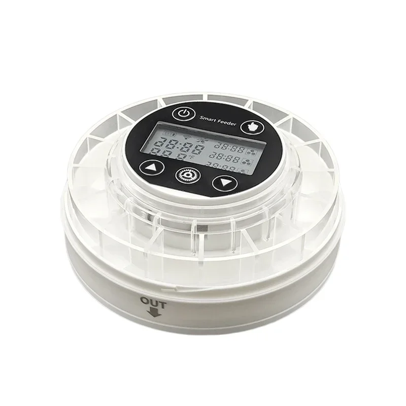Customized Colors Rounded Lithium Smart Time Setting Automatic Fish Feeder 200ml with Digital Display tools