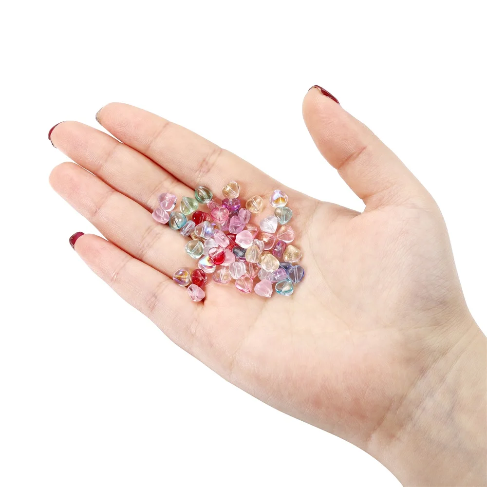 20-50 teile/beutel Mixcolour Herz Pentagramm Glas Perlen Rocailles Lose Perlen Armband Für DIY Schmuck Finden Zubehör – Detail 3