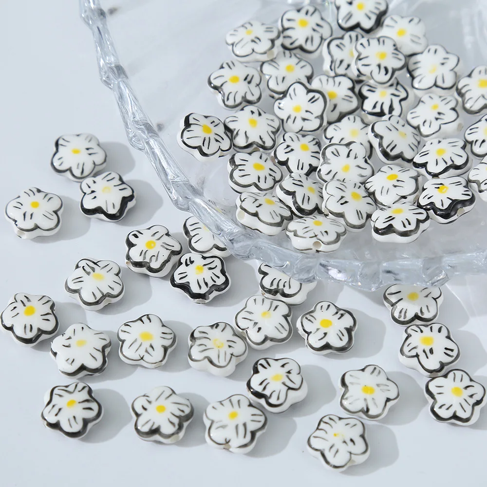 Black Series 3d Ceramic Bead Cartoon Shaped Bead String Diy Handmade Material