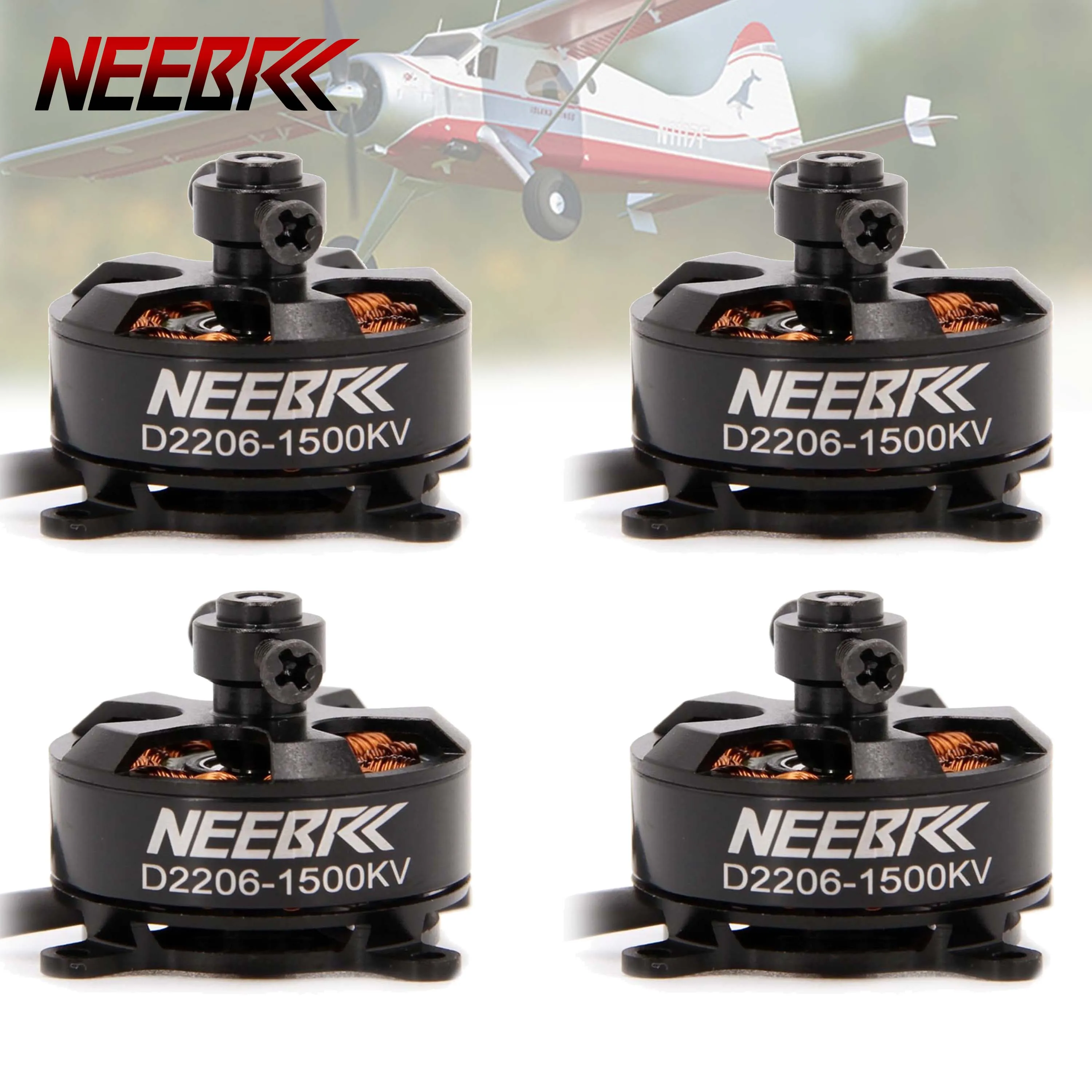 1/2/4pcs 2206 1500KV Fixed Wing Brushless Motor 2-3S for RC FPV Drone Aircraft Quadcopter Multicopter UAV ESC Speed Controller