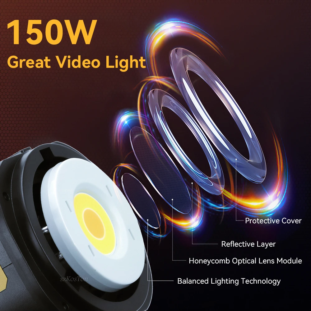 100W LED Füllen Licht Studio Video Licht 2700-6500K Dimmbare Bowens Berg Kontinuierliche Licht Fernbedienung Video aufnahme – Detail 3