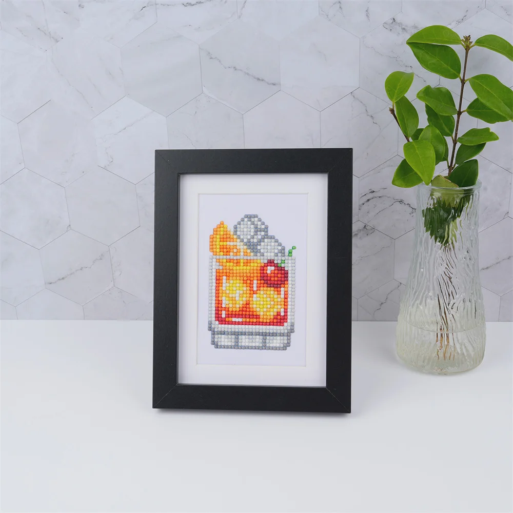 Momoart Diamond Painting Drink Cartoon DIY Rhinestone Pictures Full Round Drill Mosaic Juice Handmade Hobby