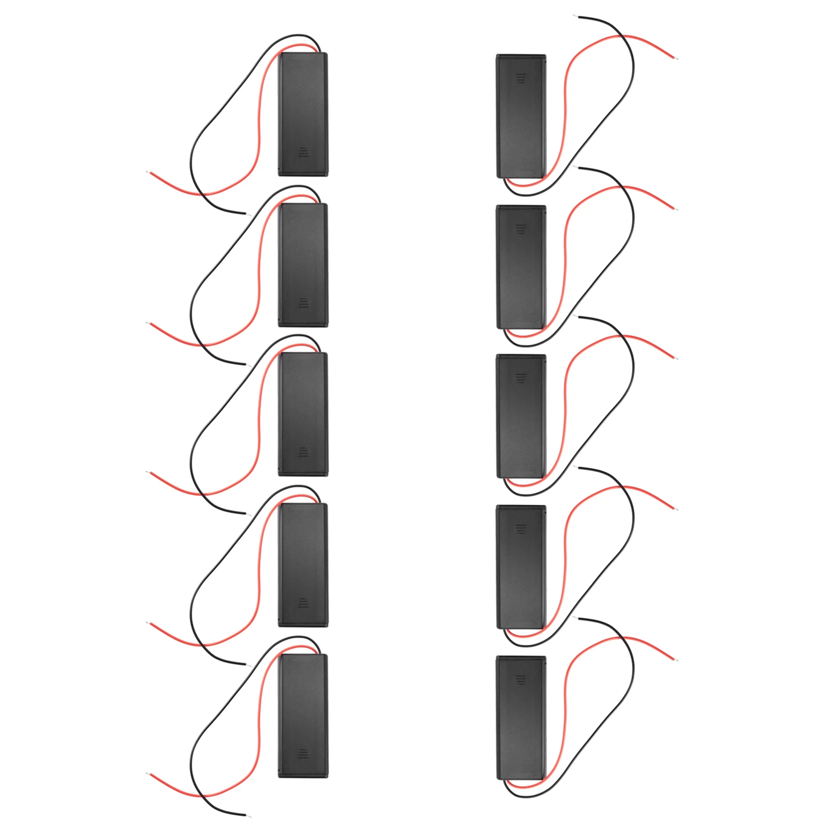 10/Pcs 2 AAA Battery Holder with Switch ON Off and Back Cover with Cord Wire Leads 3V Batteries Storage Box Battery Box