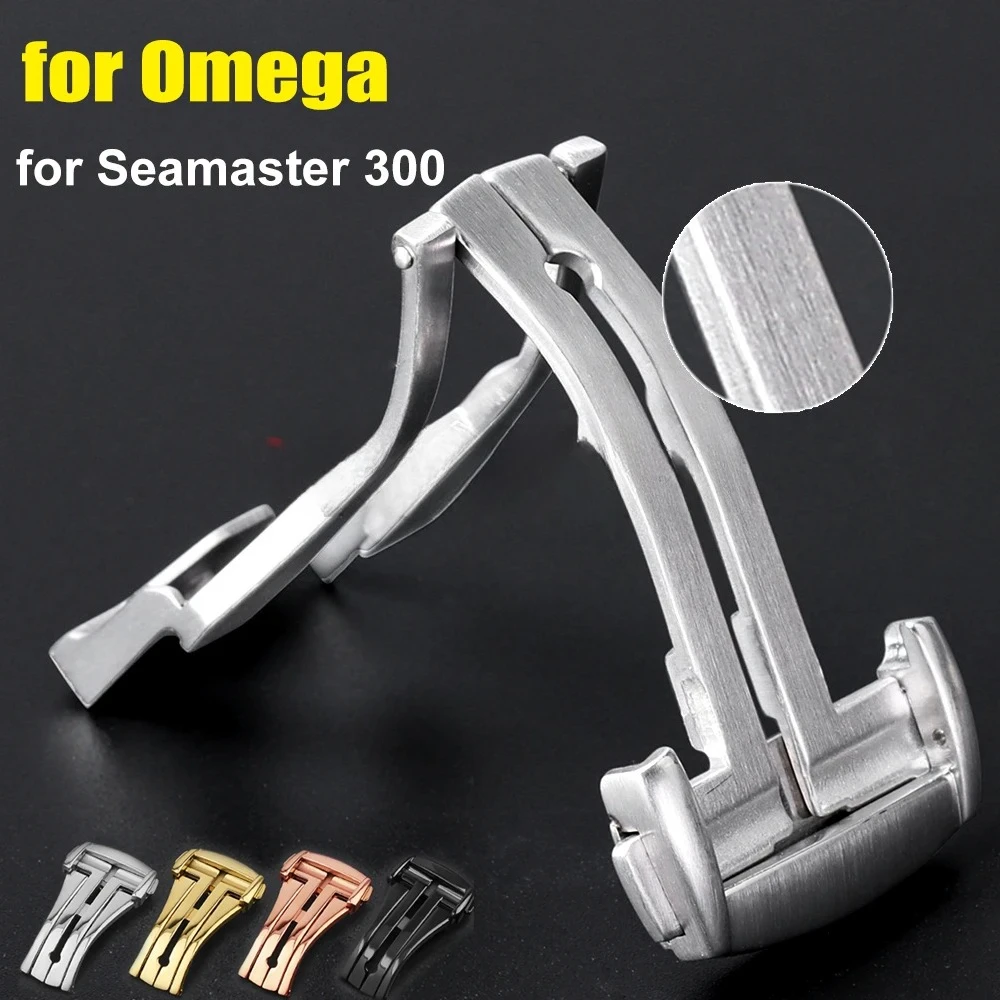 مشبك ساعة لأوميغا 16 مللي متر 18 مللي متر 20 مللي متر مشبك نشر من الفولاذ المقاوم للصدأ لساعة مطاطية من النايلون زر فراشة قابل للطي 2026