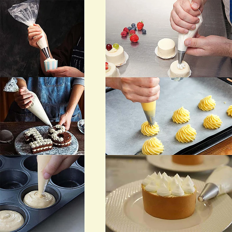 LMETJMA 100 Pcs Piping Bags Upgraded Anti-Burst Disposable Icing Piping Pastry Bags For All Size Tips and Couples JT128