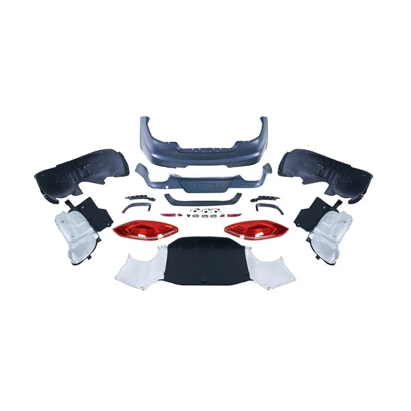 

KM High Quality Rear Bumper Assembly(Rear Diffuser Skid Plate,Wheel Lining,Exhaust Heat Shied Bracket,Taillights)for 970.2 OE