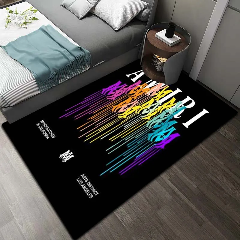 2025 جديد A-Amiri شعار مطبوعة سجادة كبيرة غرفة المعيشة المنزلي غرفة نوم الديكور اليوغا حصيرة المضادة للانزلاق موضة الممر السجاد هدية