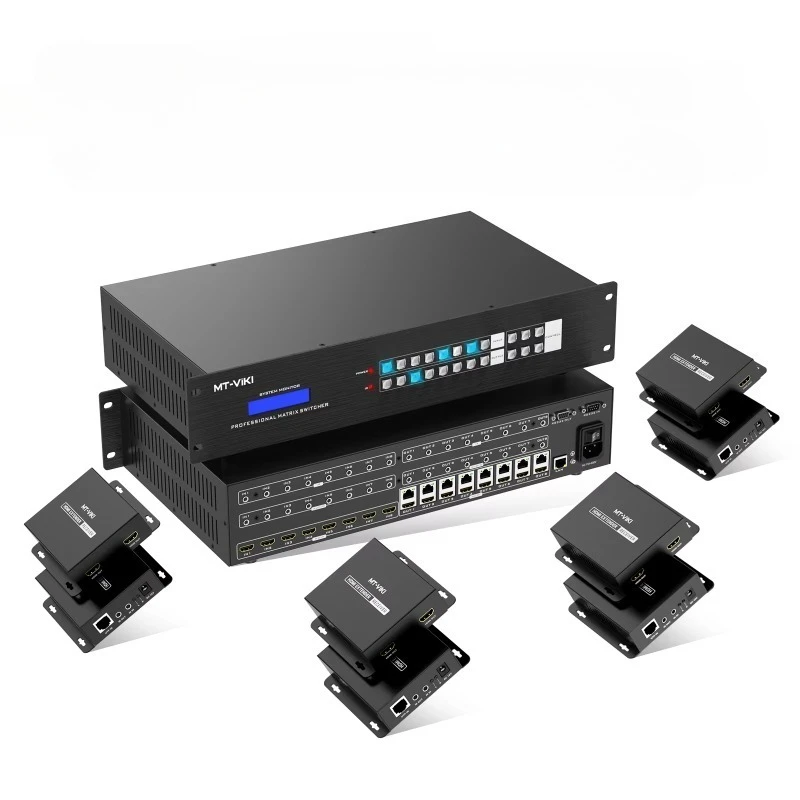 

4K 60hz 8x8 8x16 HDMI matrix Over Ethernet + 8 HDBaseT Receivers, Available for 4x4 16x16 32x32 36x36 72x72