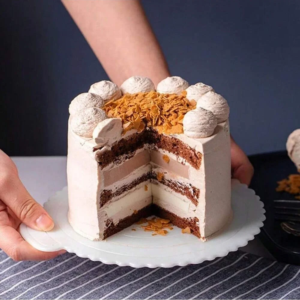 قاعدة كعك بلاستيكية قابلة لإعادة الاستخدام ، صينية حلوى ، ناعمة ، تنظيف ، عيد ميلاد ، المنزل ، الخبز ، الحفلات ، وسادة تزيين ، طعام ، 4 ، 6 ، 8 ، 10 ، 12 بوصة ، 1 VA #4