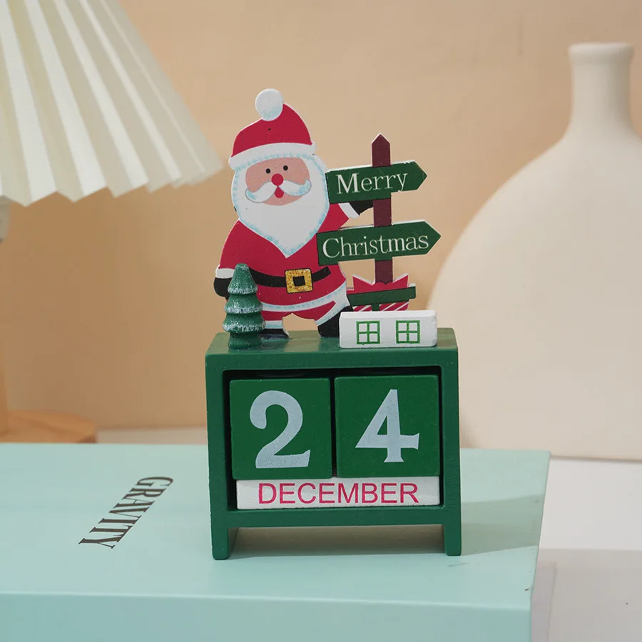 Centrotavola Natalizio in Legno, Babbo Natale, Pupazzo di Neve, Renna, Ideale per Decorazioni Quotidiane della Tavola di Casa