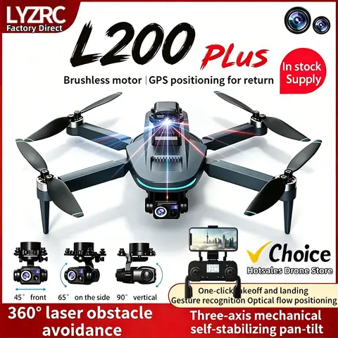 New L200 Plus GPS Drone Factory 4K Professional HD Dual Lens 3-Axis Gimbal 360° Laser Obstacle Avoidance Brushless RC Quadcopter