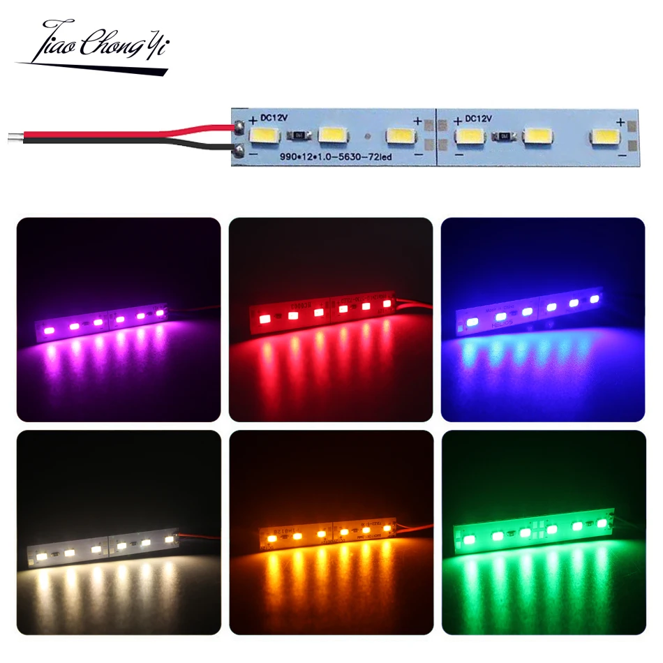 12V LED Bar Light  6LED 8cm 1W Cabinet LED Hard Strip Module Colorful for Showcase Machine Board Factory Equipment 2pcs