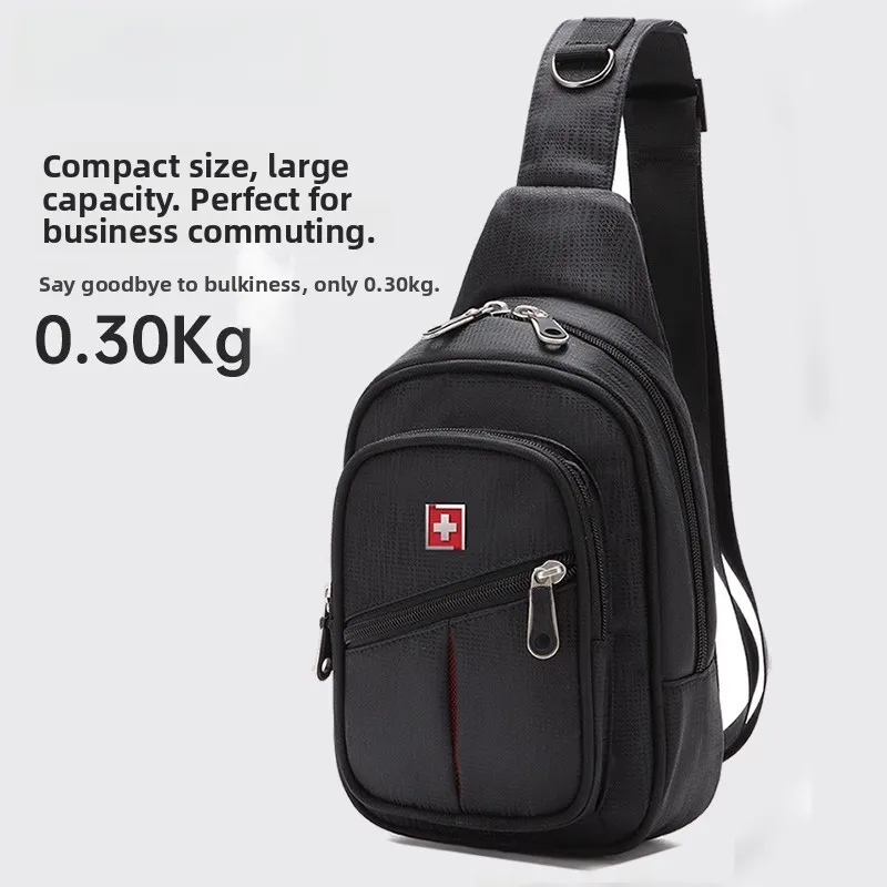 

Мужская поясная сумка через плечо с ножом Busin, повседневная спортивная сумка для верховой езды, ткань из бычьей ткани, застежка-молния, уличный тренд gua