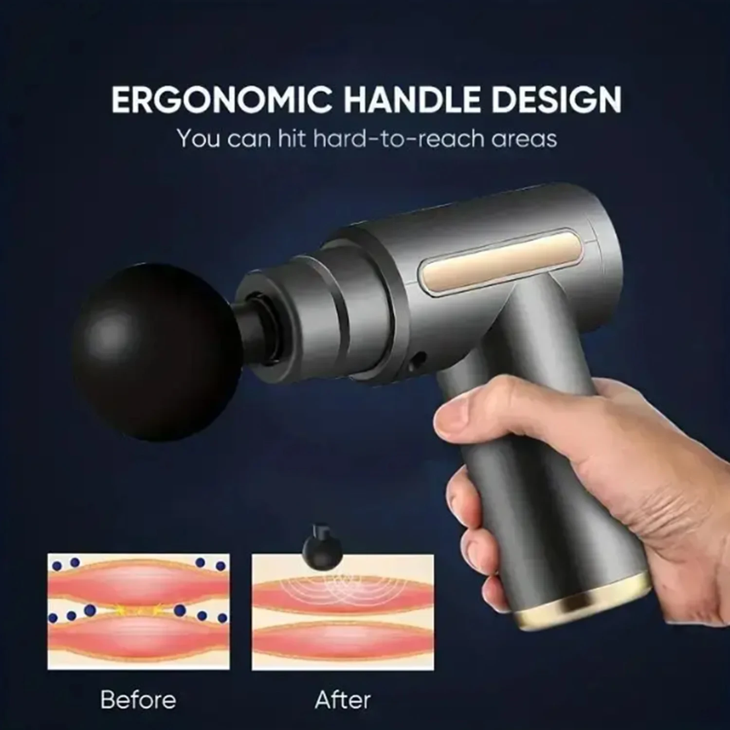 Fascia Gun Massager - Deep Tissue Therapy, High-Torque Motor, Portable & Elegant - Rapid Soreness Relief for Body