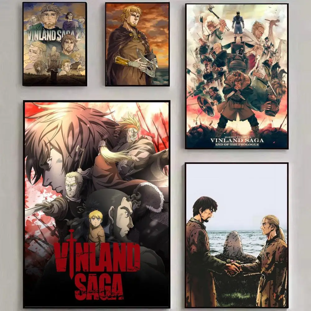 Póster de lienzo con caligrafía de VINLAND anime SAGA, arte de pared, decoración estética para el hogar, para sala de estar