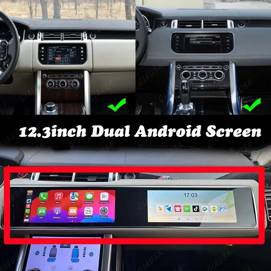 لاند روفر رينج روفر سبورت L494 2013-2019 راديو السيارة مشغل وسائط متعددة نظام تحديد المواقع والملاحة DSP Carplay أندرويد 13 شاشة تعمل باللمس #2