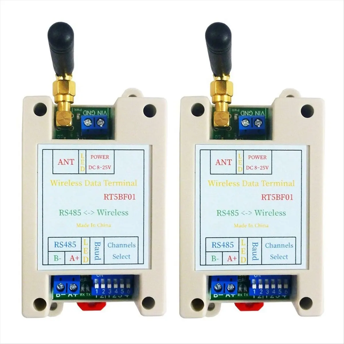 ~!DTD1551-Oct.2Pcs VHF/UHF Radio 426MHz-508.5MHz Wide Range UART RS485 Wireless Transceiver Board Modbus RTU Module DC 12V 24V